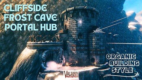 Cliffside Frost Cave Portal Hub - Valheim Organic Building