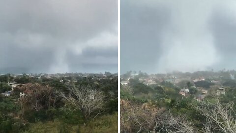 Extreme waterspout turns into tornado in Cuba