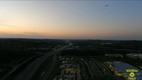 Sunset From 400ft Above The Rim At La Cantera & Watching as a Commercial Airplane Flies Bye