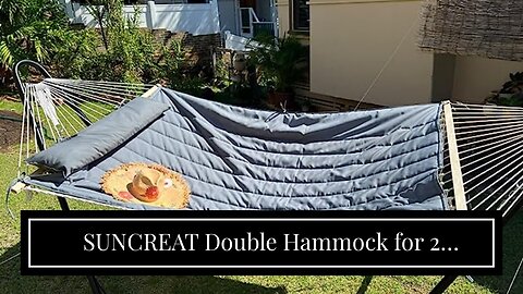 SUNCREAT Double Hammock for 2 Person, Extra Large Outdoor Portable Hammock with Hardwood Spread...