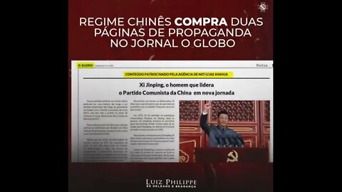 Luiz Philippe: Regime Chinês compra duas páginas do jornal O GLOBO