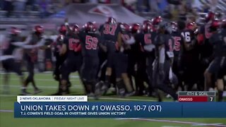 Union beats Owasso 10-7 in overtime