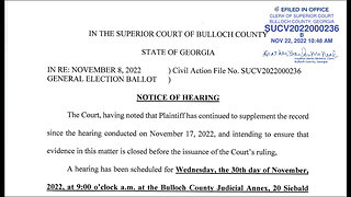 Bulloch County 2022 Ballot Challenge Hearing Nov. 30, 2022