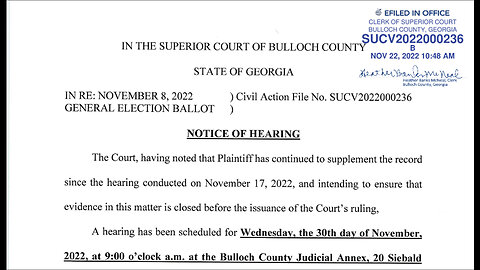 Bulloch County 2022 Ballot Challenge Hearing Nov. 30, 2022