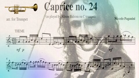 Estudando o Caprice No. #24 de Niccolo Paganini no trompete em Sí bemol. Estude comigo!!