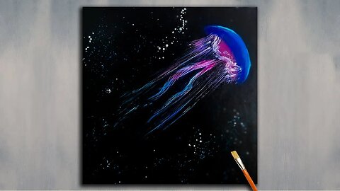 Glow in the Dark Jellyfish | Acrylic Painting For Beginners / Step by Step Tutorial