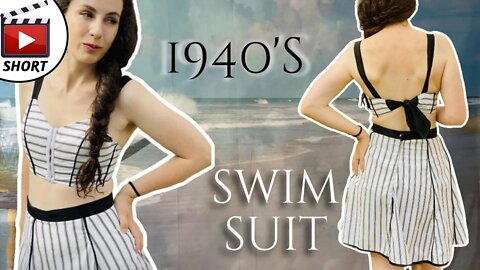 Sewing a Vintage Swim Suit #shorts