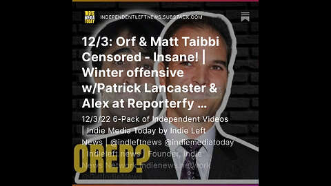 12/3: Orf & Matt Taibbi Censored! | @KitKlarenberg & @PrimoRadical: The FTX Web of Corruption +