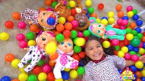 Cry Babies Dolls & Fun With Colorful Pit Balls