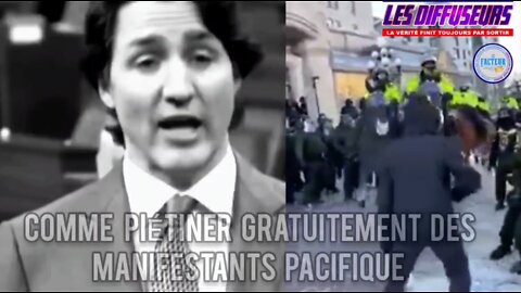 Des manifestants pacifiques se font piétiner par des chevaux dans le pays de rêve de Justin Trudeau