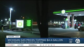 Metro Detroit's average gas price hits $4 per gallon, highest in nearly a decade
