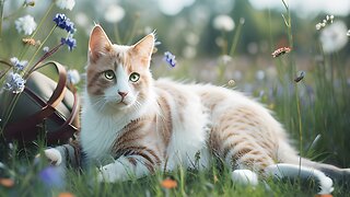 Breezy Meadow Ambience - Wildflower ASMR with Wind in Grass, Birds Singing, and Spring Crickets