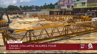 Construction crane collapses in Delray Beach, 4 injured