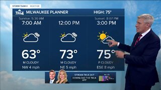 Saturday morning showers then temps in the 70s