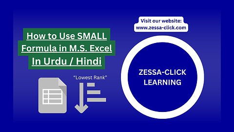 How to Use SMALL Formula in M.S. Excel in Urdu / Hindi