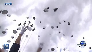 U.S. Air Force Academy graduation hat toss