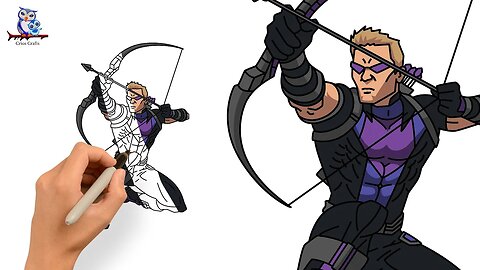 How to Draw Hawkeye (Clint Barton) Marvel - Step by Step