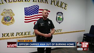 Pinellas Park police officer rushes into burning home to save 73-year-old man trapped inside