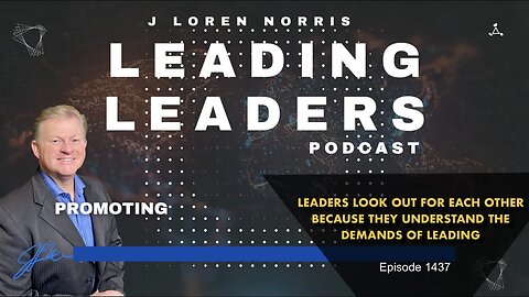 LEADERS LOOK OUT FOR EACH OTHER BECAUSE THEY UNDERSTAND THE DEMANDS OF LEADING Watch the video Le…