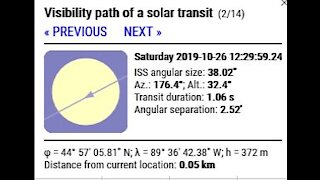 ISS transits the sun 10-26-19