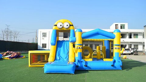 Minions Bounce House With Slide#factory bounce house#factory slide#bounce #bouncy #castle#inflatable