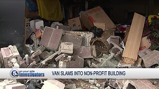 Van slams into non-profit building