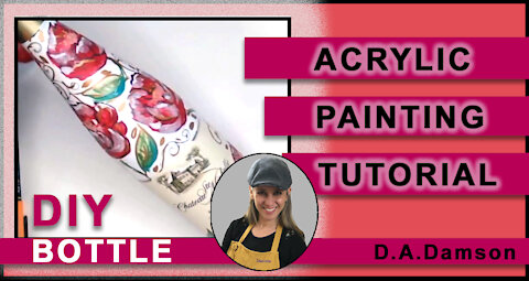 Class Painting Tutorial - DIY - Bottle of Chateau Michelle Wine