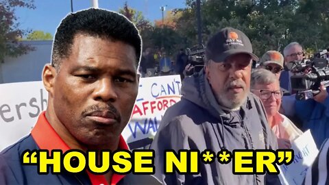 Herschel Walker called this by Protester! CNN and CBS IGNORE the protester!