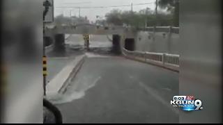 stone underpass is flooded