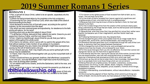 Chris McCann, 2019 Summer Romans 1 Series, Part 2