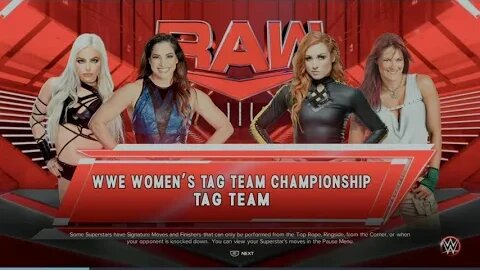 WWE Monday Night Raw Becky Lynch/Lita v Liv Morgan/Raquel Rodriguez for the WWE Women’s Tag Titles