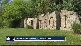 Boise Parks & Recreation crews remove graffiti from Kathryn Albertson Park