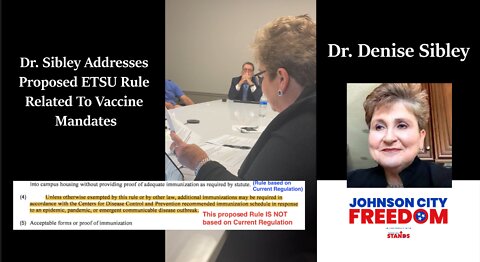 Dr. Sibley Addresses Proposed ETSU Rule Related To Vaccine Mandates
