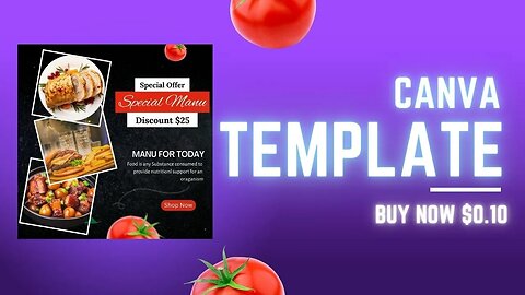 $ 0.10 Post Templates For Restaurant, Canva Template, Editable Restaurant Instagram Post Marketing