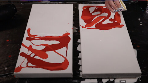 Red~Vermilion & More... Acrylic Pour Painting / Fluid Art / Abstract Art