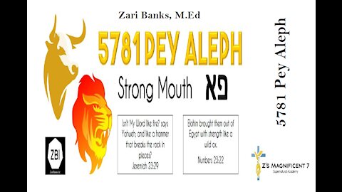 Rosh Hashana 5781 Pey Aleph (Strong Mouth) | Zari Banks, M.Ed | Sep. 29, 2020 - ZM7A