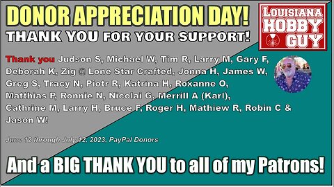😍 Donor Appreciation Day! Thank You to all of the donors to the channel!