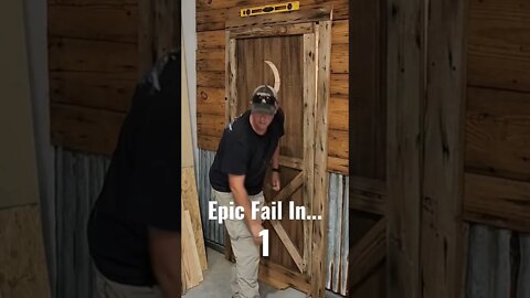 #epicfail While Installing Our New DIY Barn Door! 🤦🔨 #shorts #epicfail #woodworking
