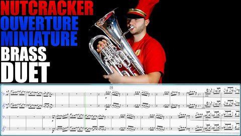 Tchaikovsky THE NUTCRACKER "Ouverture Miniature" EUPHONIUM DUET - Matonizz. Play Along!