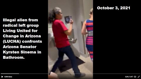 LUCHA confronts Arizona Senator Kyrsten Sinema in Bathroom