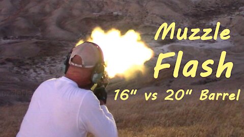 Muzzle Flash 16" vs 20" Barrel. RDB vs AR15