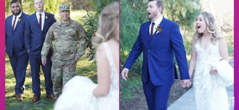 Soldier Deployed Overseas Surprises Best Friend On Wedding Day