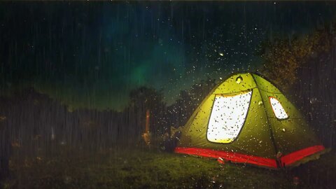 Rain Sounds for Sleeping - Fall Asleep Instantly In Cozy Tent - Rain and Thunder Sounds at Night