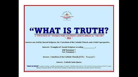 | TRUTH #5 | "WHAT IS CREATION?" | "WHAT IS TRUTH" |