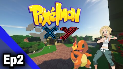 Pixelmon XY ep2 (First Gym and Charmander!)