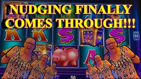 Slot Machine Play - Piggie Bankin', Lock-it-Link - NUDGING FINALLY COMES THROUGH FOR ME!!!