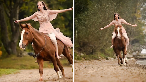A Woman Horse Racing