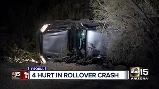 Four teens hurt in Peoria rollover crash