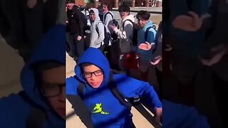 The whole school cheers on this kid