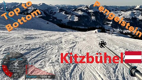 [4K] Skiing Kitzbühel KitzSki, 3S-Bahn to Pengelstein Top to Bottom, Austria, GoPro HERO11